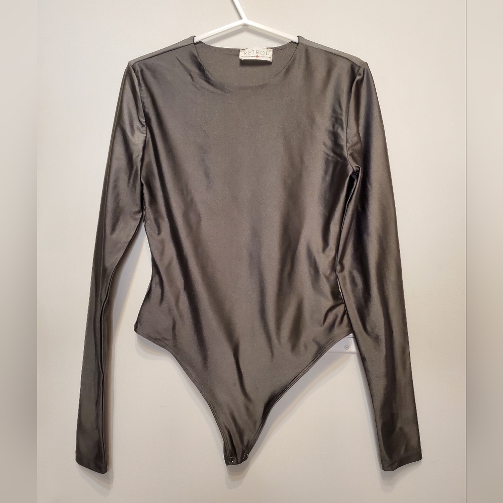 6. Retrod Sleek Gray Long Sleeve Bodysuit